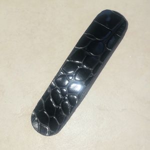 Vintage Black 🐊 Leather Barrette